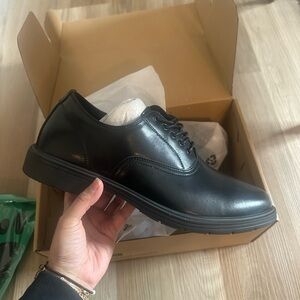 Orthocomfoot Men’s Oxford Leather Dress Shoes Black lace Up Size 11